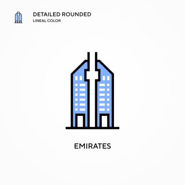 Emirates vektör simgesi. Modern vektör illüstrasyon kavramları. Düzenlemesi ve kişiselleştirmesi kolay.