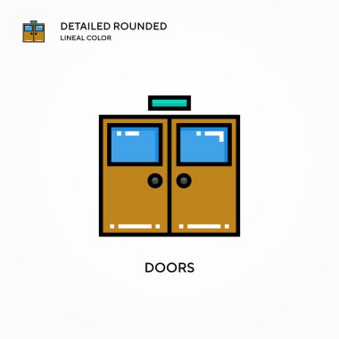 Kapı vektör simgesi. Modern vektör illüstrasyon kavramları. Düzenlemesi ve kişiselleştirmesi kolay.