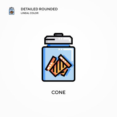 Koni vektör simgesi. Modern vektör illüstrasyon kavramları. Düzenlemesi ve kişiselleştirmesi kolay.