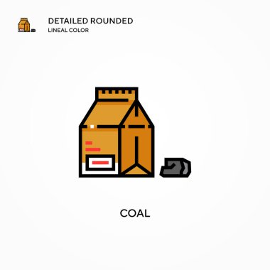 Kömür vektör simgesi. Modern vektör illüstrasyon kavramları. Düzenlemesi ve kişiselleştirmesi kolay.