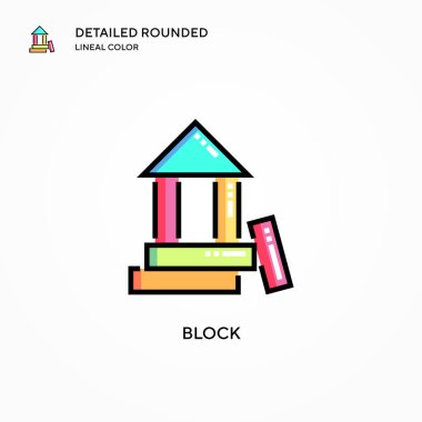 Blok vektör simgesi. Modern vektör illüstrasyon kavramları. Düzenlemesi ve kişiselleştirmesi kolay.