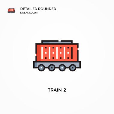 Tren-2 vektör simgesi. Modern vektör illüstrasyon kavramları. Düzenlemesi ve kişiselleştirmesi kolay.