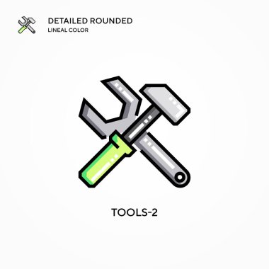 Araç 2 vektör simgesi. Modern vektör illüstrasyon kavramları. Düzenlemesi ve kişiselleştirmesi kolay.
