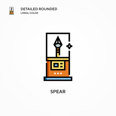 Mızrak vektör simgesi. Modern vektör illüstrasyon kavramları. Düzenlemesi ve kişiselleştirmesi kolay.