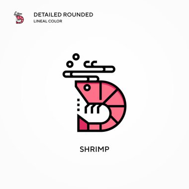 Karides vektör simgesi. Modern vektör illüstrasyon kavramları. Düzenlemesi ve kişiselleştirmesi kolay.