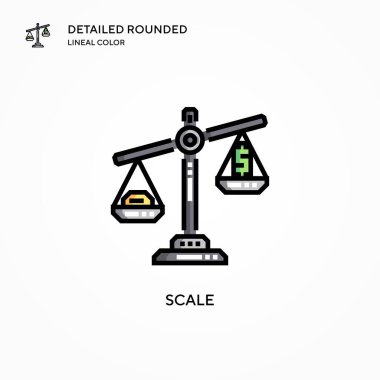 Vektör simgesini ölçekle. Modern vektör illüstrasyon kavramları. Düzenlemesi ve kişiselleştirmesi kolay.