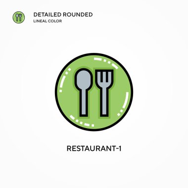 Restoran-1 vektör simgesi. Modern vektör illüstrasyon kavramları. Düzenlemesi ve kişiselleştirmesi kolay.