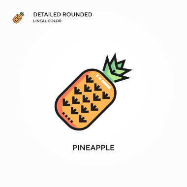 Ananas vektör simgesi. Modern vektör illüstrasyon kavramları. Düzenlemesi ve kişiselleştirmesi kolay.