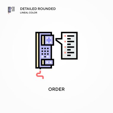 Vektör simgesi sipariş et. Modern vektör illüstrasyon kavramları. Düzenlemesi ve kişiselleştirmesi kolay.