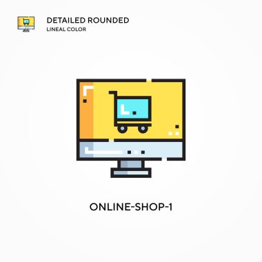 Çevrimiçi atölye-1 vektör simgesi. Modern vektör illüstrasyon kavramları. Düzenlemesi ve kişiselleştirmesi kolay.