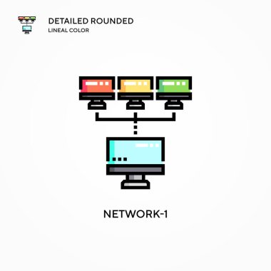 Ağ-1 vektör simgesi. Modern vektör illüstrasyon kavramları. Düzenlemesi ve kişiselleştirmesi kolay.