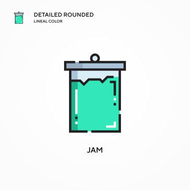 Jam vektör simgesi. Modern vektör illüstrasyon kavramları. Düzenlemesi ve kişiselleştirmesi kolay.