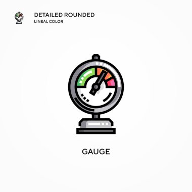 Gösterge vektör simgesi. Modern vektör illüstrasyon kavramları. Düzenlemesi ve kişiselleştirmesi kolay.