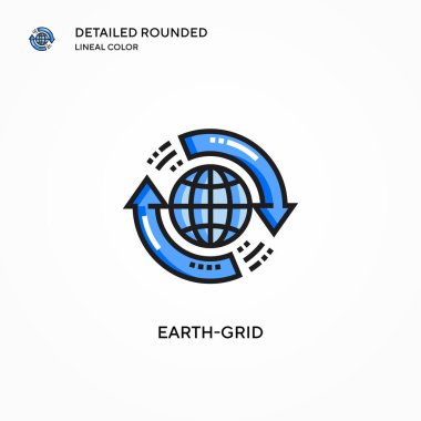 Dünya ızgara vektör simgesi. Modern vektör illüstrasyon kavramları. Düzenlemesi ve kişiselleştirmesi kolay.