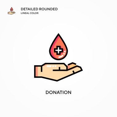 Bağış vektörü simgesi. Modern vektör illüstrasyon kavramları. Düzenlemesi ve kişiselleştirmesi kolay.