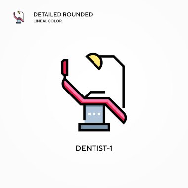 Dişçi-1 vektör simgesi. Modern vektör illüstrasyon kavramları. Düzenlemesi ve kişiselleştirmesi kolay.