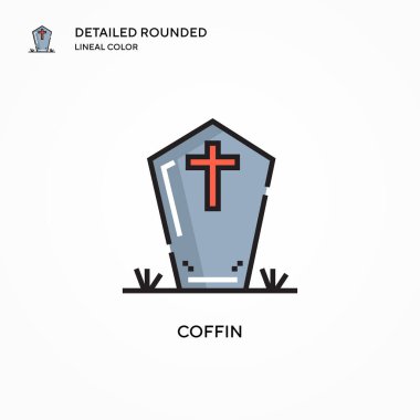 Tabut vektör simgesi. Modern vektör illüstrasyon kavramları. Düzenlemesi ve kişiselleştirmesi kolay.