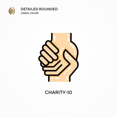 Charity-10 vektör simgesi. Modern vektör illüstrasyon kavramları. Düzenlemesi ve kişiselleştirmesi kolay.