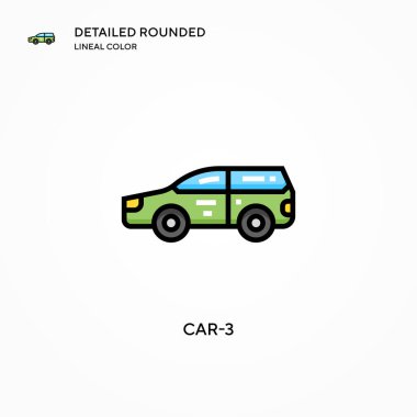 Araç-3 vektör simgesi. Modern vektör illüstrasyon kavramları. Düzenlemesi ve kişiselleştirmesi kolay.