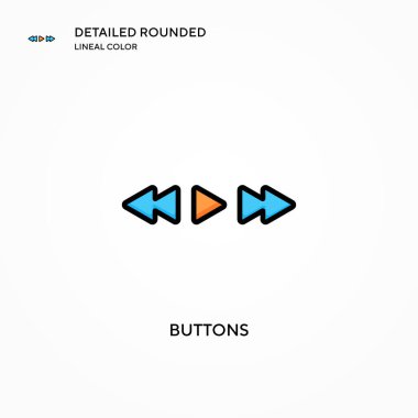 Düğme vektör simgesi. Modern vektör illüstrasyon kavramları. Düzenlemesi ve kişiselleştirmesi kolay.