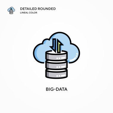 Büyük veri vektör simgesi. Modern vektör illüstrasyon kavramları. Düzenlemesi ve kişiselleştirmesi kolay.