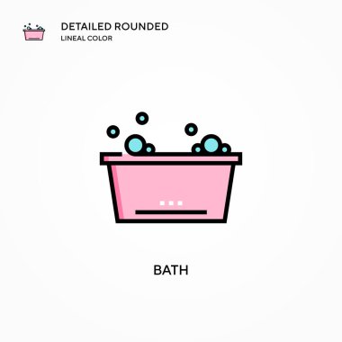 Banyo vektör simgesi. Modern vektör illüstrasyon kavramları. Düzenlemesi ve kişiselleştirmesi kolay.