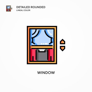 Pencere vektör simgesi. Modern vektör illüstrasyon kavramları. Düzenlemesi ve kişiselleştirmesi kolay.