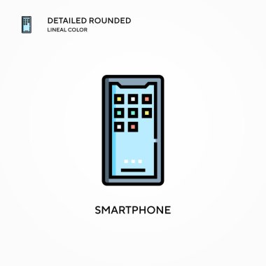 Akıllı telefon vektör simgesi. Modern vektör illüstrasyon kavramları. Düzenlemesi ve kişiselleştirmesi kolay.