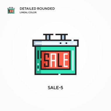 İndirim-5 vektör ikonu. Modern vektör illüstrasyon kavramları. Düzenlemesi ve kişiselleştirmesi kolay.