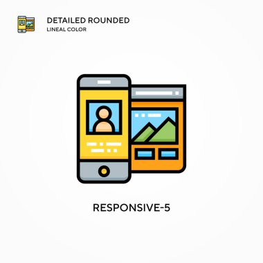 Tepki-5 vektör simgesi. Modern vektör illüstrasyon kavramları. Düzenlemesi ve kişiselleştirmesi kolay.