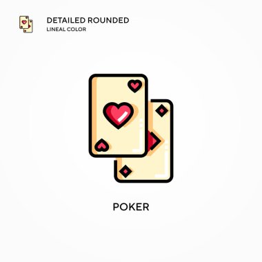 Poker vektör simgesi. Modern vektör illüstrasyon kavramları. Düzenlemesi ve kişiselleştirmesi kolay.