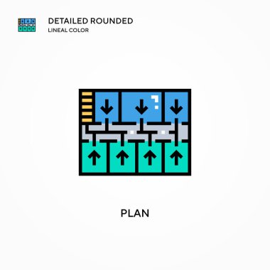 Vektör simgesini planla. Modern vektör illüstrasyon kavramları. Düzenlemesi ve kişiselleştirmesi kolay.