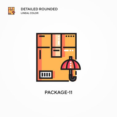 Paket-11 vektör simgesi. Modern vektör illüstrasyon kavramları. Düzenlemesi ve kişiselleştirmesi kolay.