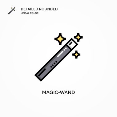Sihirli değnek vektör simgesi. Modern vektör illüstrasyon kavramları. Düzenlemesi ve kişiselleştirmesi kolay.