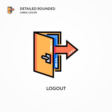 Çıkış vektörü simgesi. Modern vektör illüstrasyon kavramları. Düzenlemesi ve kişiselleştirmesi kolay.