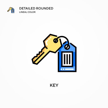 Anahtar vektör simgesi. Modern vektör illüstrasyon kavramları. Düzenlemesi ve kişiselleştirmesi kolay.