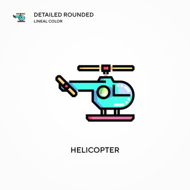 Helikopter vektör simgesi. Modern vektör illüstrasyon kavramları. Düzenlemesi ve kişiselleştirmesi kolay.