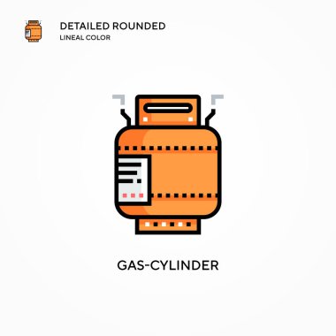 Gaz silindiri vektör simgesi. Modern vektör illüstrasyon kavramları. Düzenlemesi ve kişiselleştirmesi kolay.
