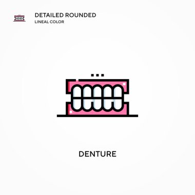 Takma diş vektör simgesi. Modern vektör illüstrasyon kavramları. Düzenlemesi ve kişiselleştirmesi kolay.
