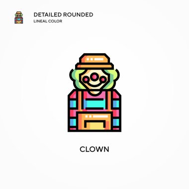 Palyaço vektör simgesi. Modern vektör illüstrasyon kavramları. Düzenlemesi ve kişiselleştirmesi kolay.