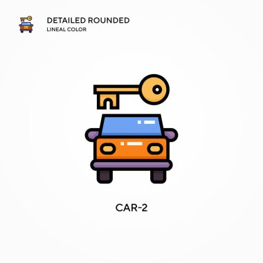 Araç-2 vektör simgesi. Modern vektör illüstrasyon kavramları. Düzenlemesi ve kişiselleştirmesi kolay.