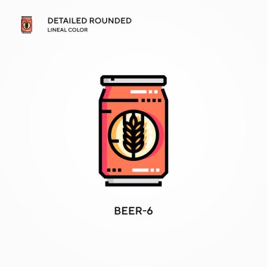 Bira-6 vektör simgesi. Modern vektör illüstrasyon kavramları. Düzenlemesi ve kişiselleştirmesi kolay.