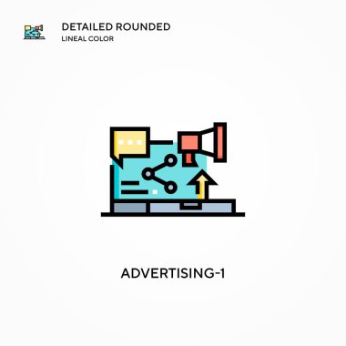 Reklam-1 vektör simgesi. Modern vektör illüstrasyon kavramları. Düzenlemesi ve kişiselleştirmesi kolay.