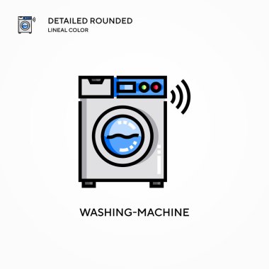 Çamaşır makinesi vektör simgesi. Modern vektör illüstrasyon kavramları. Düzenlemesi ve kişiselleştirmesi kolay.