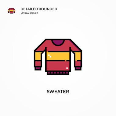 Süveter vektör simgesi. Modern vektör illüstrasyon kavramları. Düzenlemesi ve kişiselleştirmesi kolay.