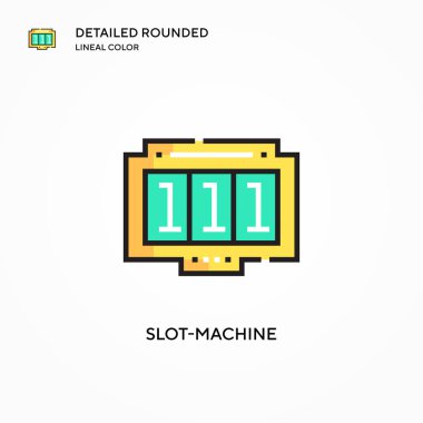 Slot makinesi vektör simgesi. Modern vektör illüstrasyon kavramları. Düzenlemesi ve kişiselleştirmesi kolay.