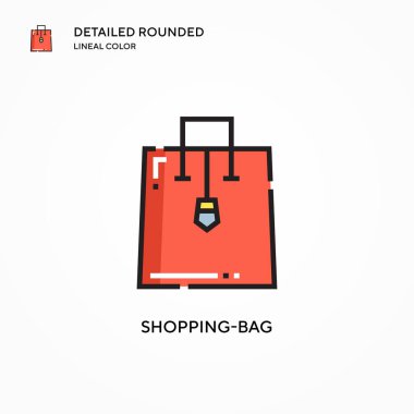 Alışveriş torbası vektör simgesi. Modern vektör illüstrasyon kavramları. Düzenlemesi ve kişiselleştirmesi kolay.