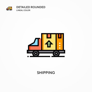 Nakliye vektör simgesi. Modern vektör illüstrasyon kavramları. Düzenlemesi ve kişiselleştirmesi kolay.