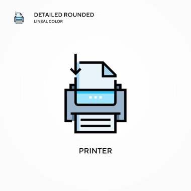 Yazıcı vektör simgesi. Modern vektör illüstrasyon kavramları. Düzenlemesi ve kişiselleştirmesi kolay.