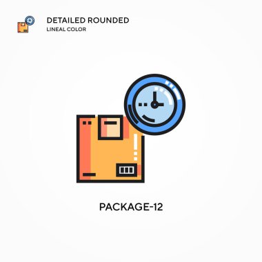 Paket-12 vektör simgesi. Modern vektör illüstrasyon kavramları. Düzenlemesi ve kişiselleştirmesi kolay.